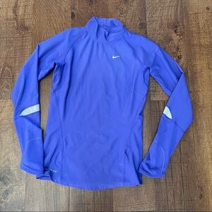 Nike Womens activewear long sleeve LS shirt Sz small indigo reflective